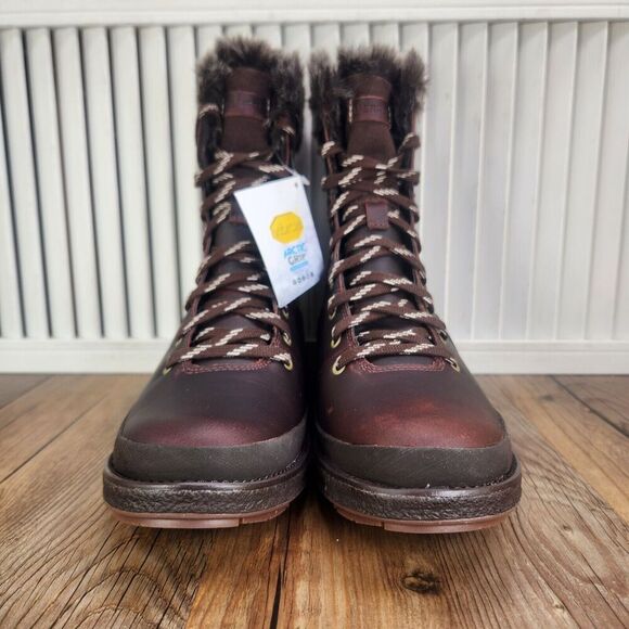 Merrell Tremblant Ezra Lace WP Ice+ Womens Size 7.5 Espresso Brown Vibram Boots - Picture 3 of 13